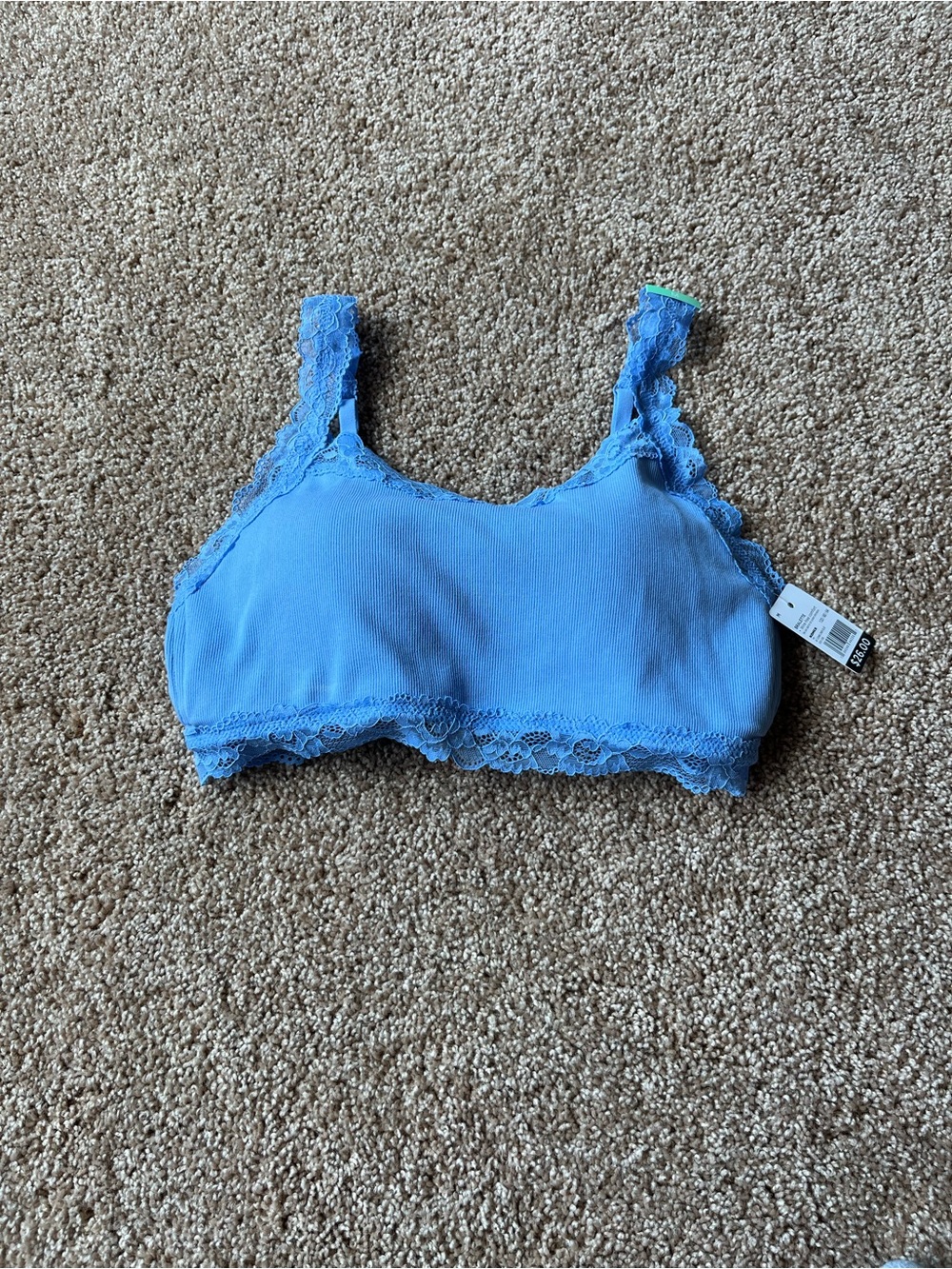 Blue Lace-Trim Bralette - Women Intimates & Sleepwear new with tags size medium